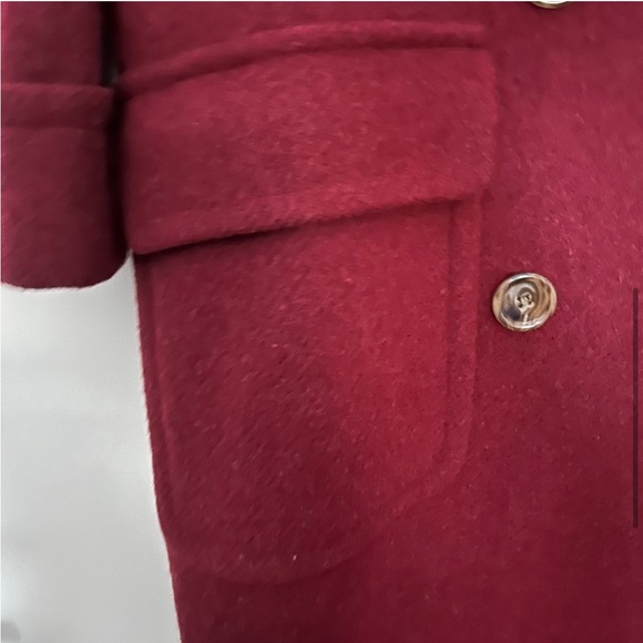 Calvin Klein Vintage Maroon Wool Double-breasted Coat 12. - Picture 8 of 11